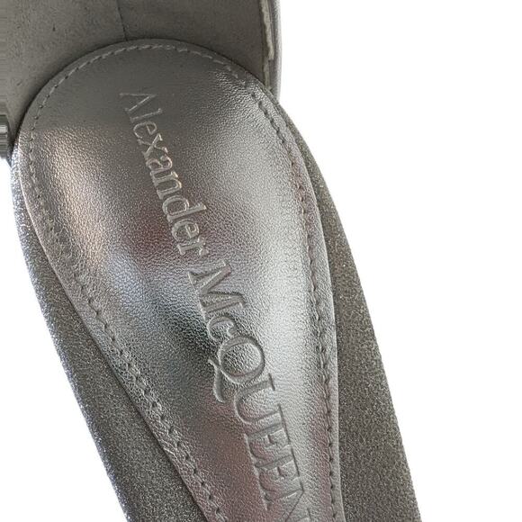 Alexander McQueen Silver Platform Heels Size 8.5 As Seen On Taylor Swift Strappy - Picture 3 of 16